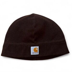 FINAL$💥Carhartt 2007 Brown Fleece Short Cap Hat Winter Warm Outdoor OS